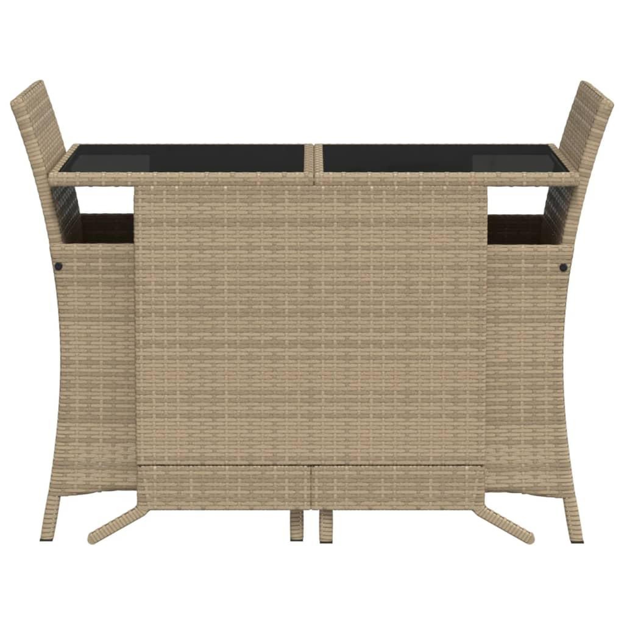 Voir la diapositive 4 : VIDAXL Ensemble de bistro 3 pcs avec coussins beige resine tressee