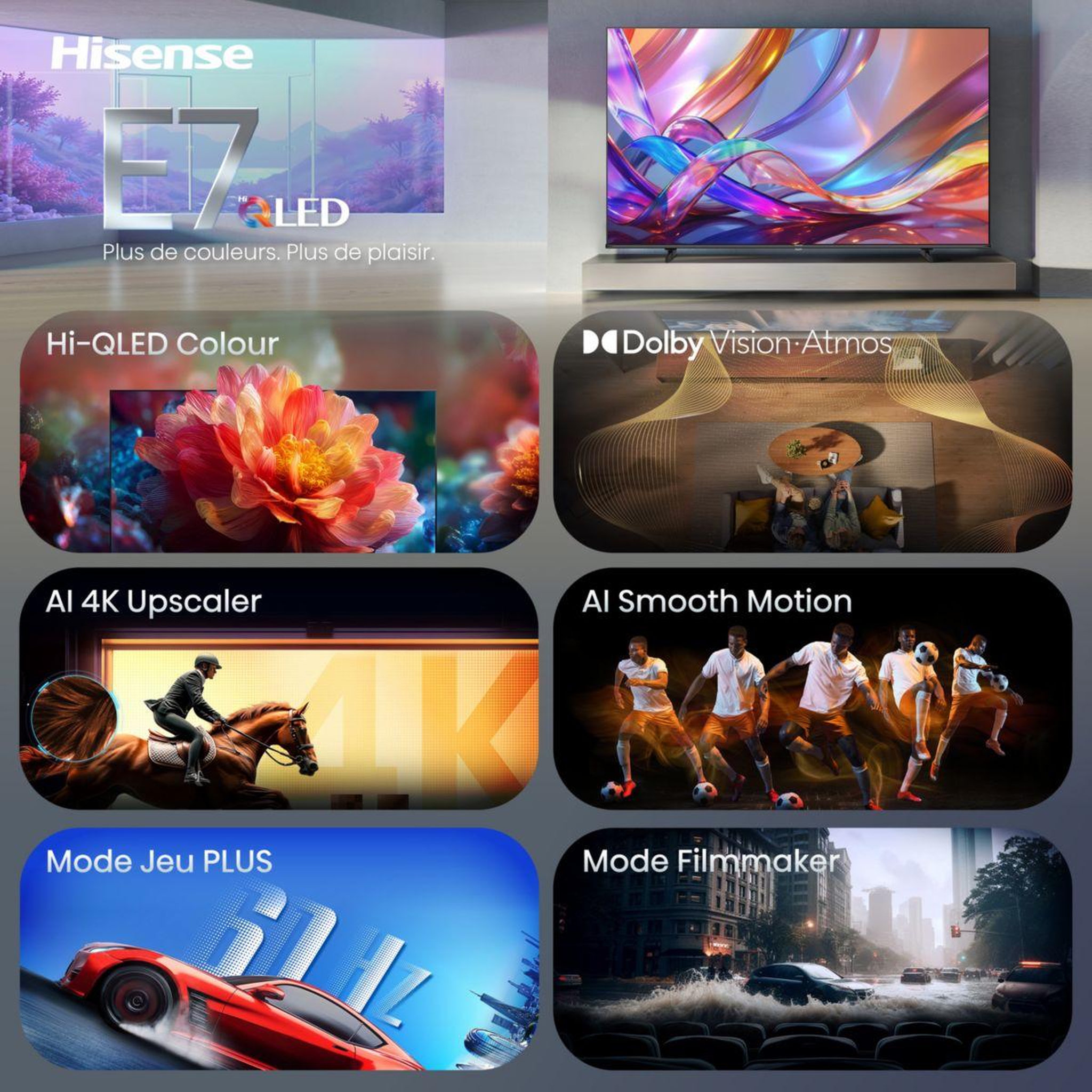 Voir la diapositive 3 : Hisense Tv qled 58e7s (2026) 58  (146 cm)
