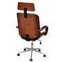 Voir la diapositive 3 : VIDAXL Chaise de bureau avec appuie-tete Bois cintre Similicuir