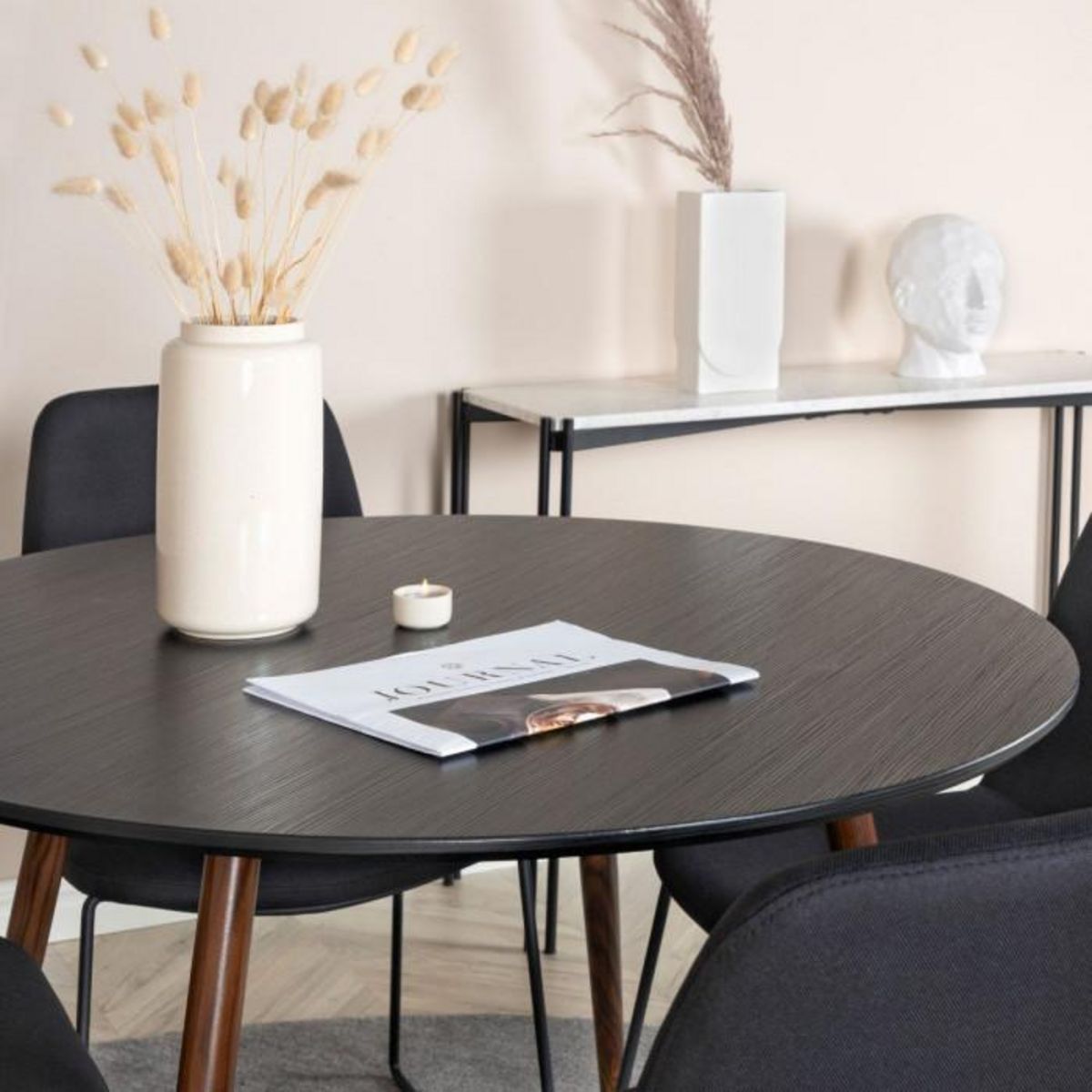 Paris Prix Table à Manger Ronde  Plaza  100cm Noir