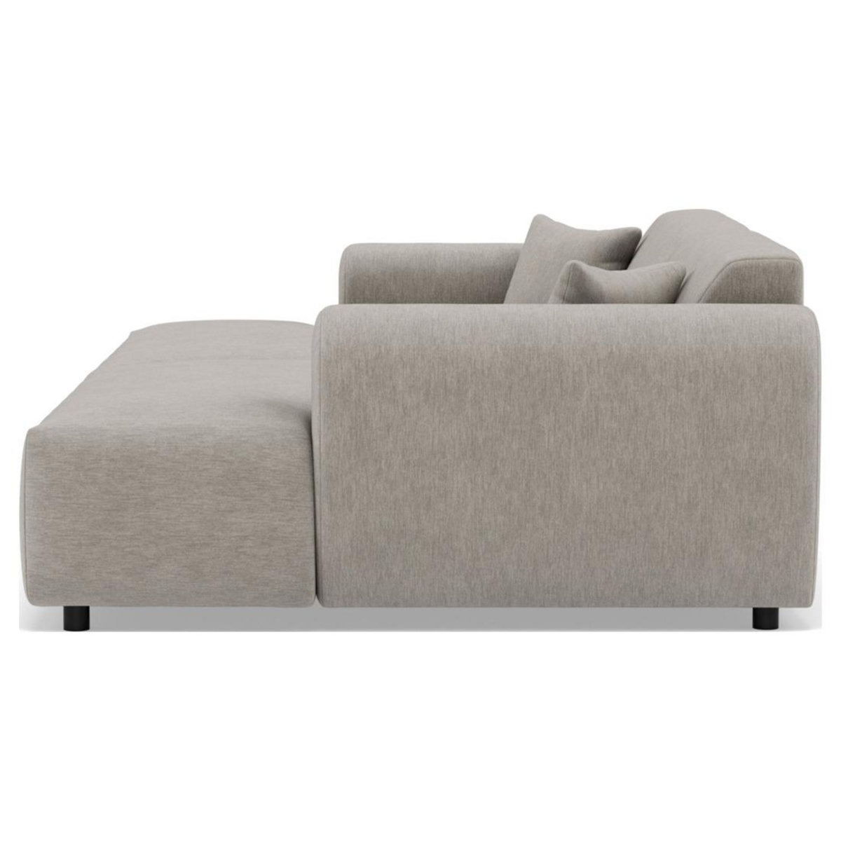 LISA DESIGN Aumance - canapé droit 4 places avec double méridienne assise profonde en velours texturé