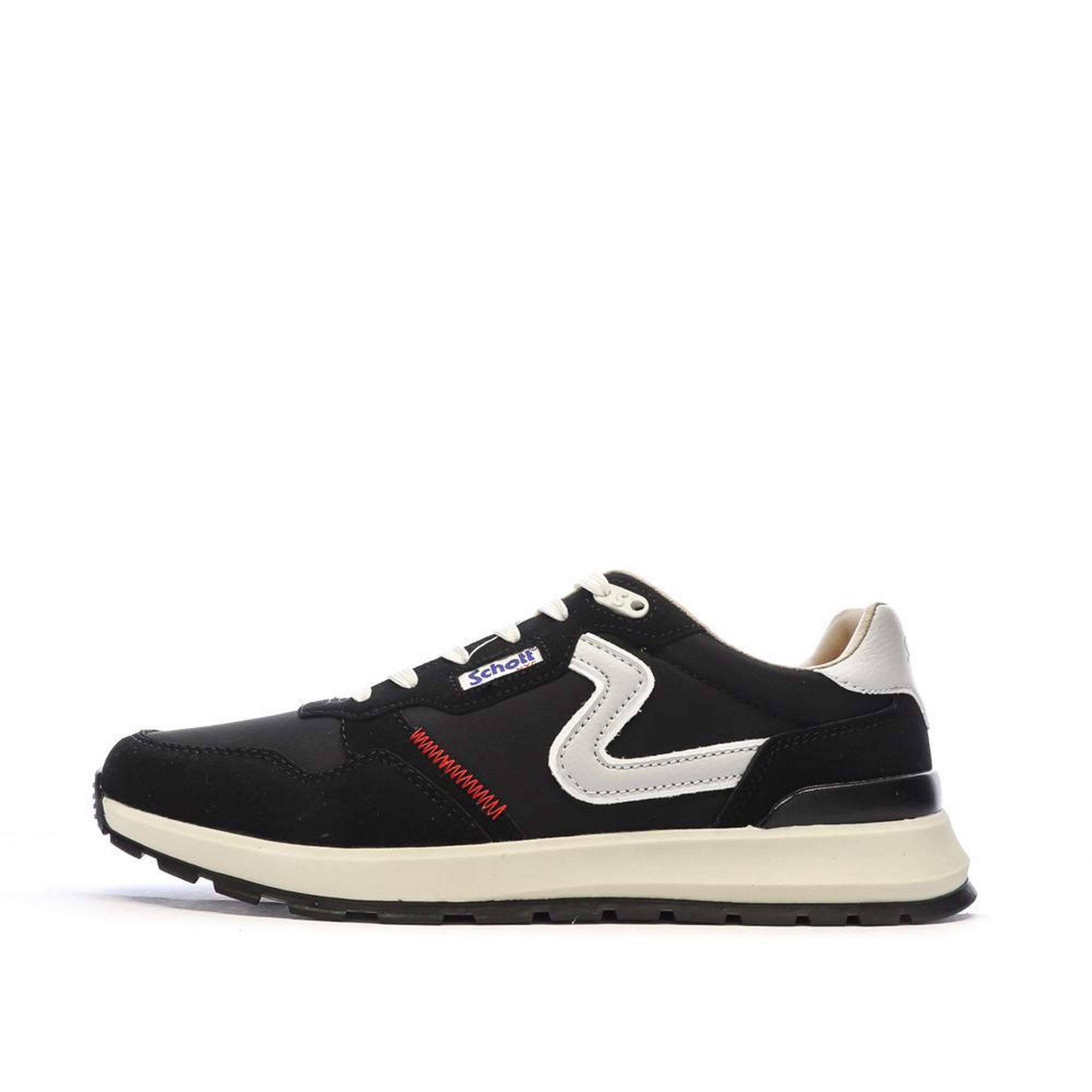 Schott Baskets Noires/Blanches Homme Schott Dorian. Coloris disponibles : Noir