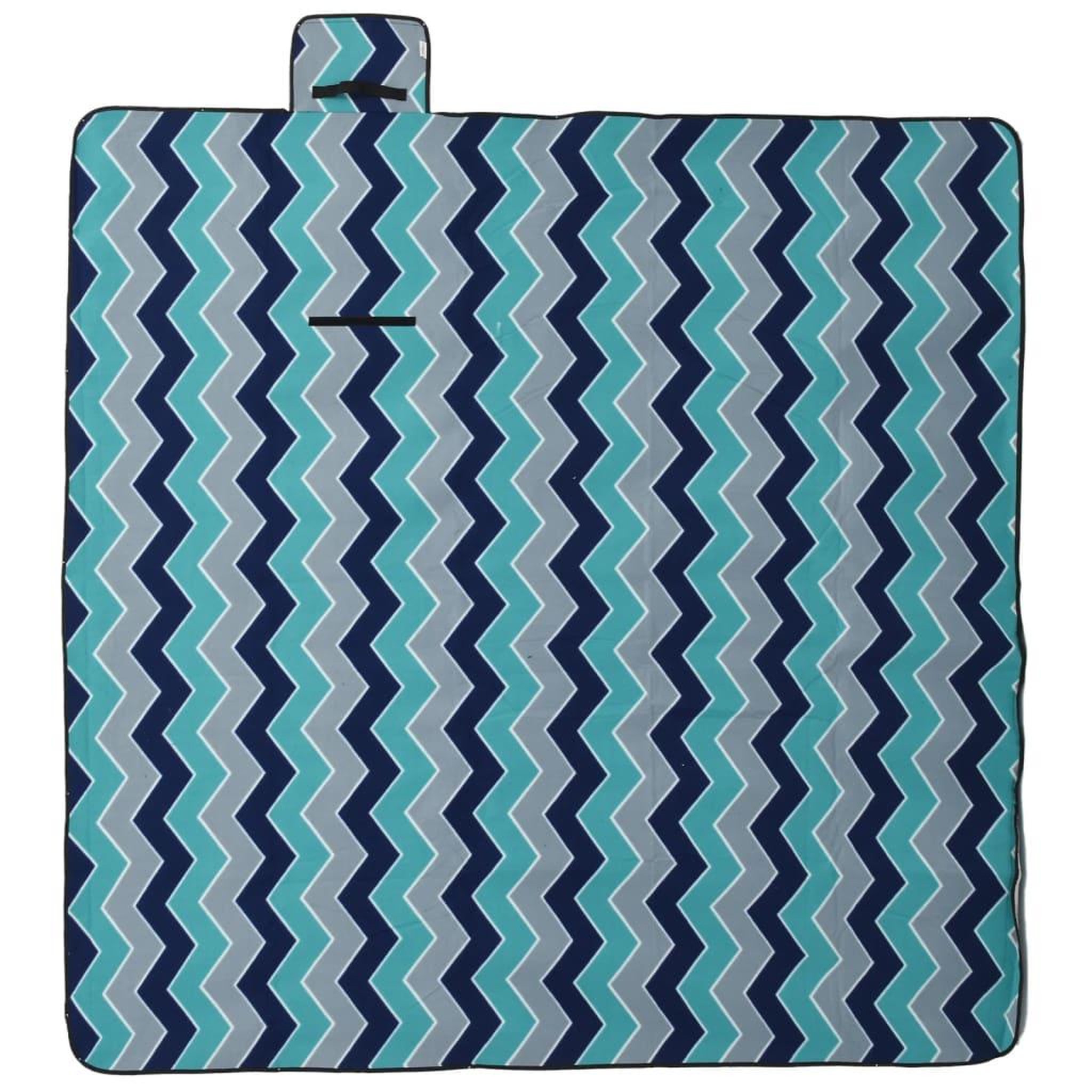 Voir la diapositive 2 : VIDAXL Couverture de pique-nique pliable vague bleue 200x200cm velours