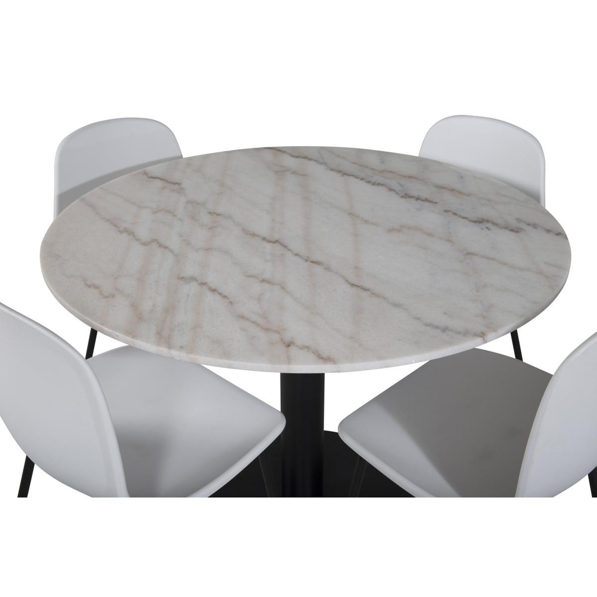 Voir la diapositive 3 : Paris Prix Ensemble table à manger & 4 chaises  estelle & artic  106cm blanc