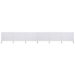 VIDAXL Paravent 6 panneaux Tissu 800 x 160 cm Blanc sable