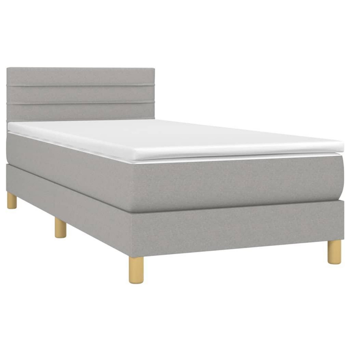 VIDAXL Sommier a lattes de lit avec matelas et LED Gris clair 90x190cm
