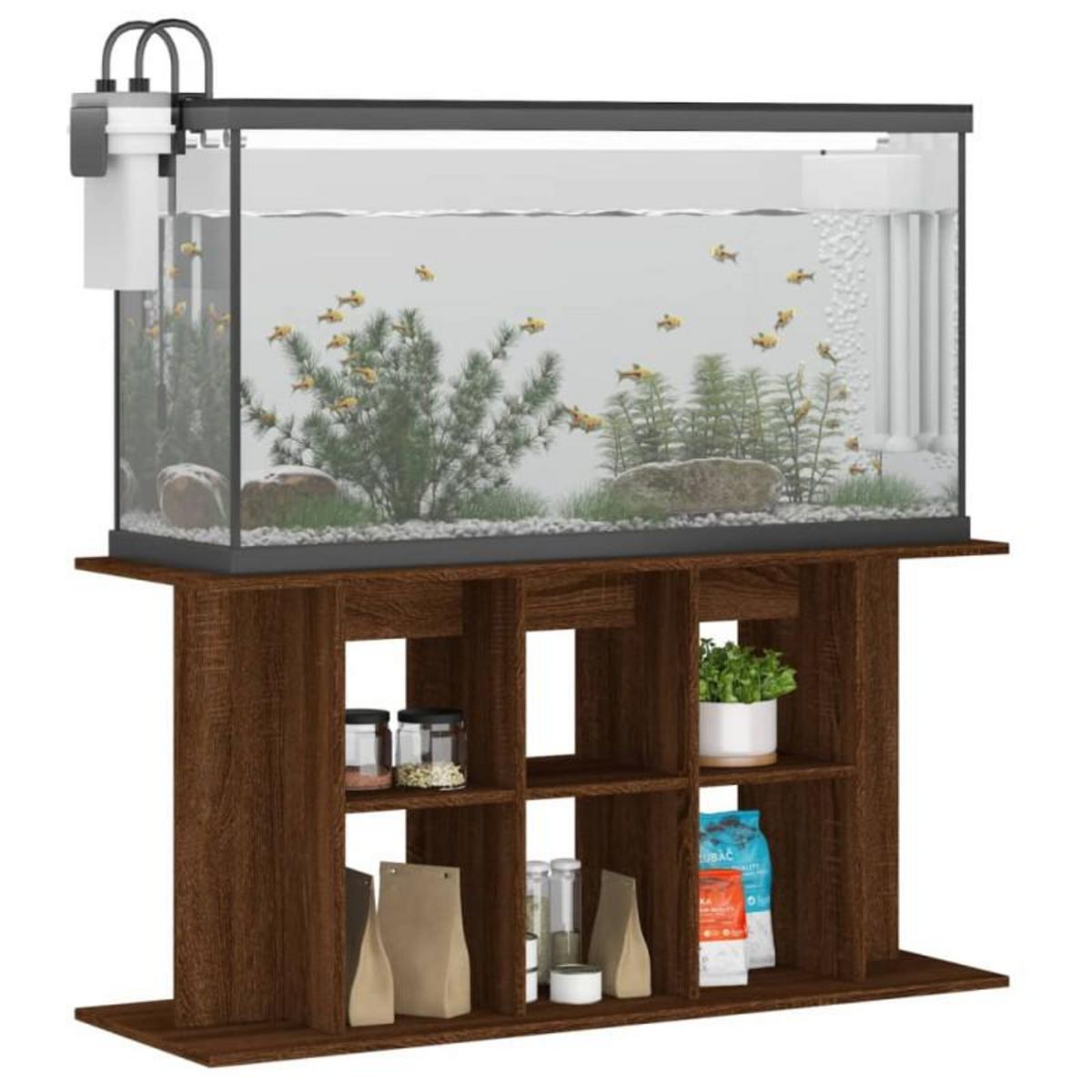 VIDAXL Support d aquarium chêne marron 120x40x60 cm bois d ingénierie