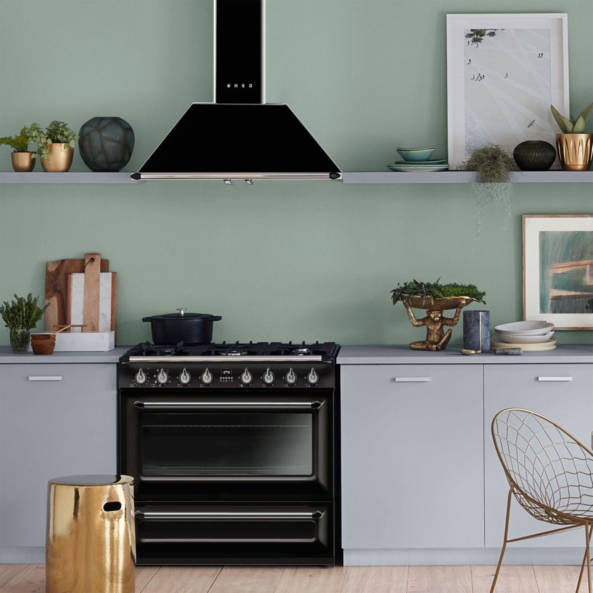 Voir la diapositive 3 : SMEG Hotte décorative murale kt90ble