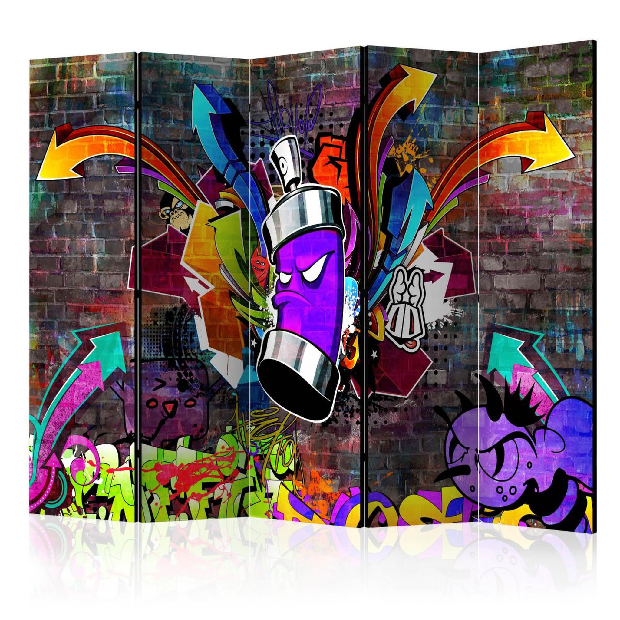 Paris Prix Paravent 5 volets  graffiti : colourful attack  172x225cm