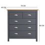 Voir la diapositive 3 : VS VENTA-STOCK Commode 5 tiroirs Jade dans les tiroirs Anthracite, 79 cm Longueur