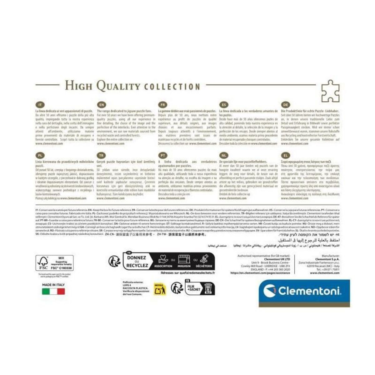 CLEMENTONI Puzzle Clementoni 1000 pièces Compact 70 x 50 cm