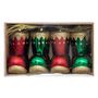 Voir la diapositive 4 : ATMOSPHERA Lot de 4 Sujets de Noël  Botte Lutin  8cm Rouge & Vert