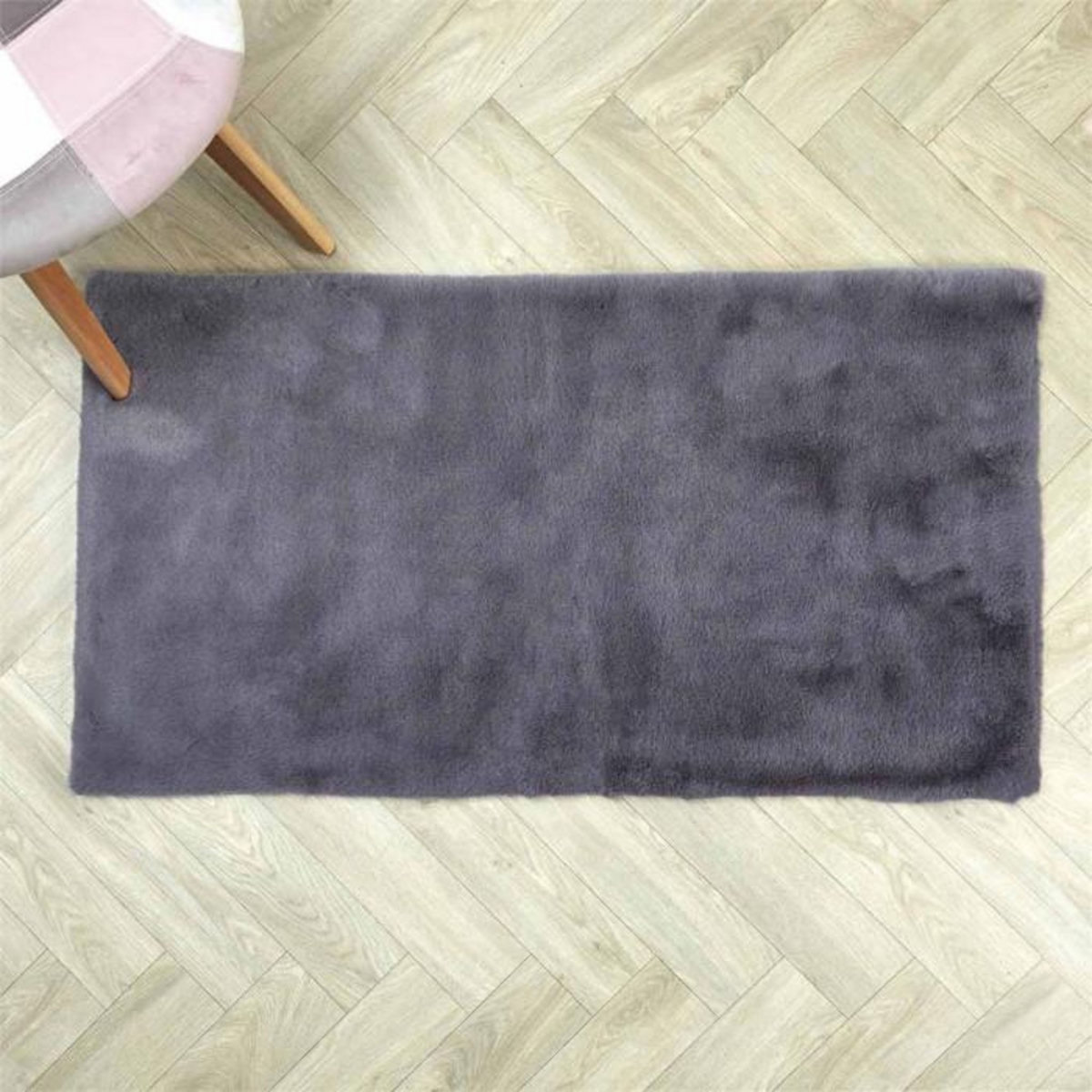 Paris Prix Tapis Imitation Fourrure  Fin  60x110cm Gris