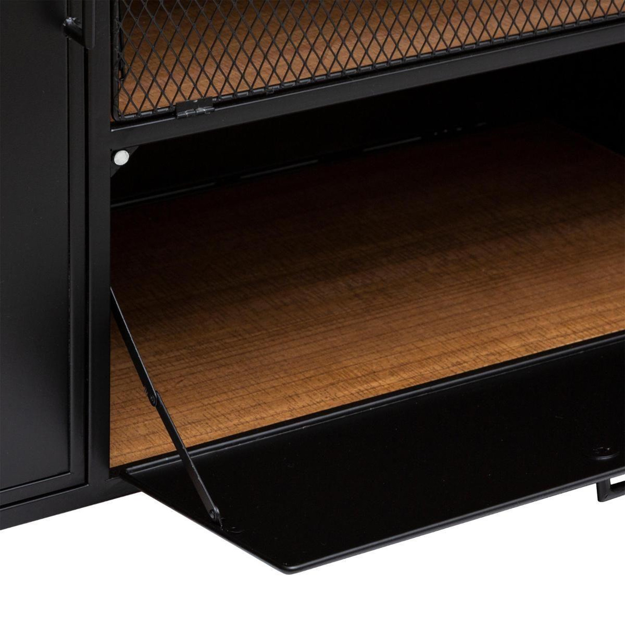 Voir la diapositive 6 : ATMOSPHERA Buffet 2 portes & 2 niveaux  cierna  140cm noir