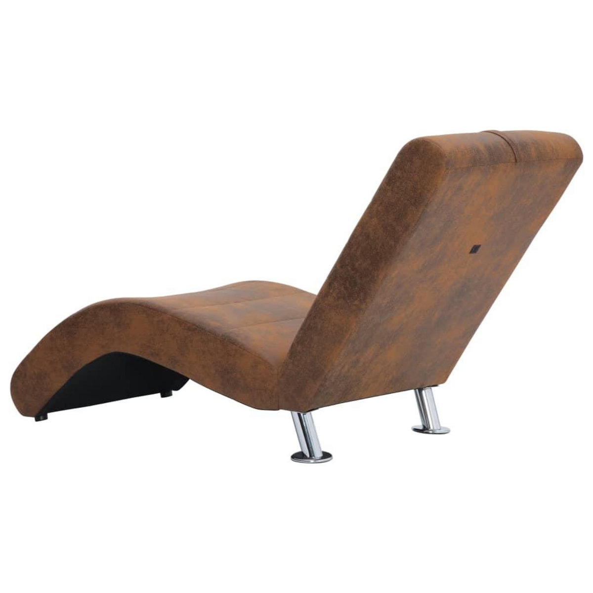 VIDAXL Chaise longue avec oreiller marron Similicuir daim