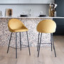 Voir la diapositive 2 : Rendez vous déco Lot de 2 chaises pour îlot central 65 cm en velours jaune-Misty