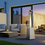 Voir la diapositive 2 : OUTSUNNY Outsunny Parasol chauffant pyramide 10,5 kW - chauffage d'extérieur gaz - chauffage de terrasse - double sécurité - puissance réglable - roulettes, housse incluse - acier inox. gris métal