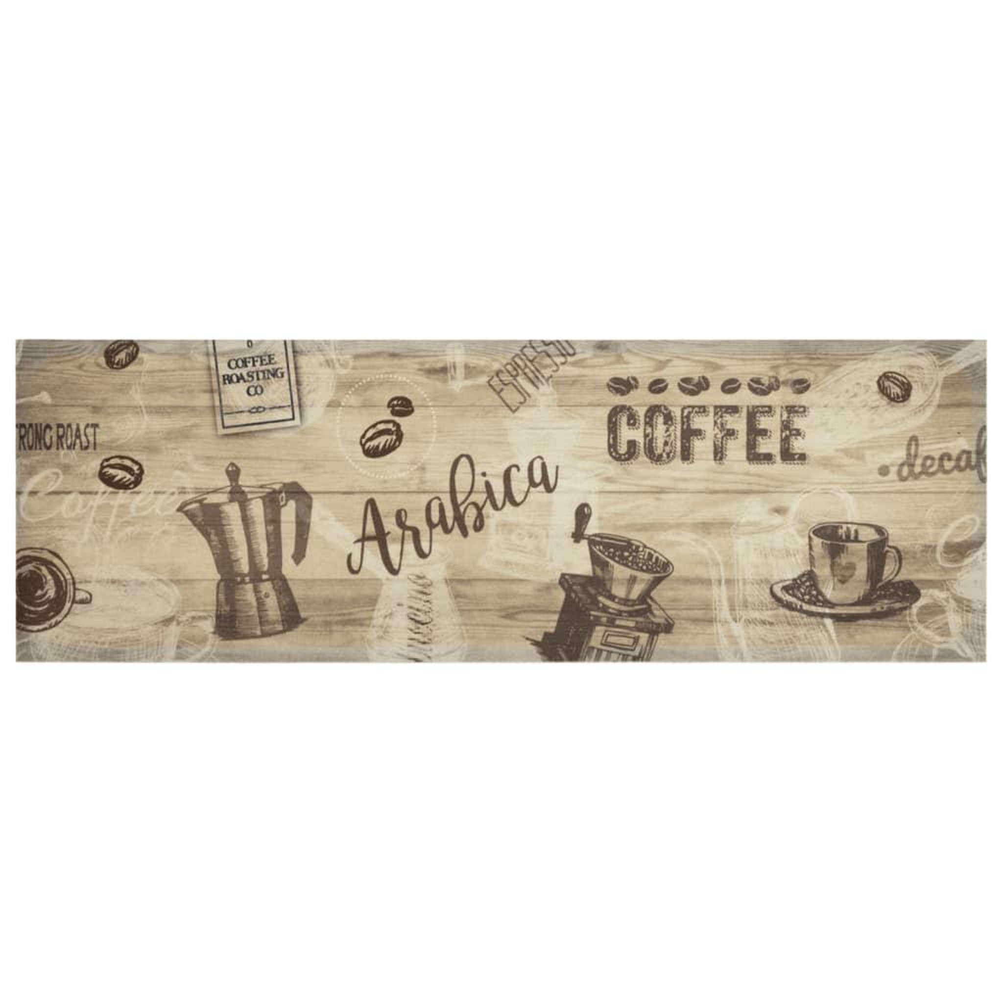 Voir la diapositive 2 : VIDAXL Tapis de cuisine lavable imprime cafe marron 60x180 cm velours