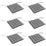 OUTSUNNY Lot de 6 coussins de chaises de jardin avec attaches gris