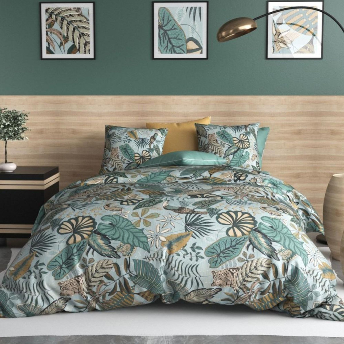 ATELIER DU COTON Housse de couette 260x240 CANCUN + 2 taies coton 57 fils