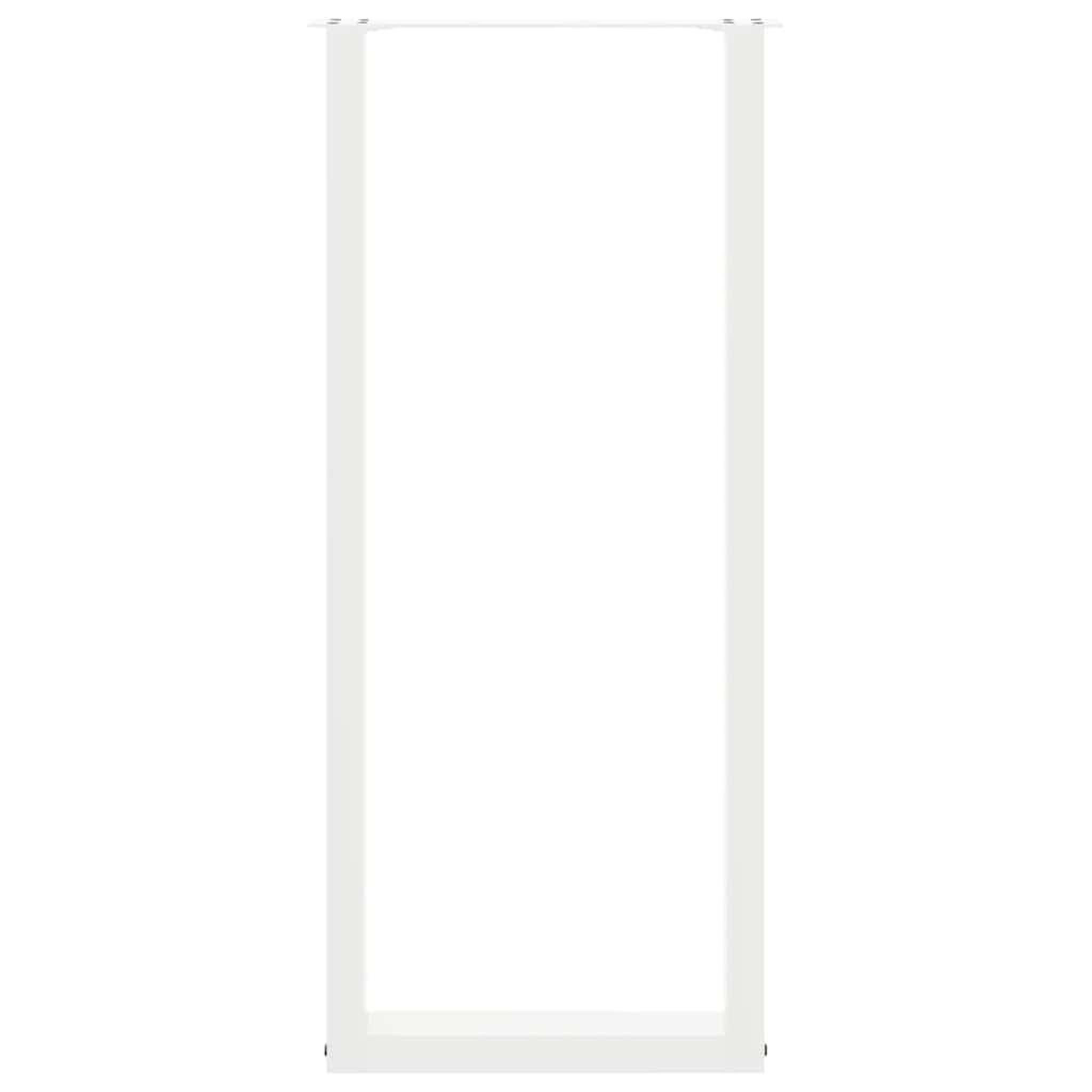 Voir la diapositive 5 : VIDAXL Pieds de table basse forme de U 2pcs blanc 50x(110-111)cm acier
