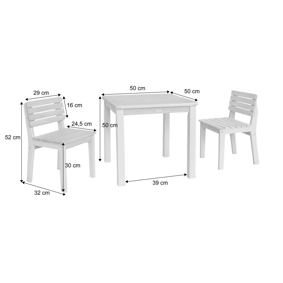 SWEEEK Table de jardin enfant, table en bois d'acacia, intérieur et extérieur avec 2 chaises