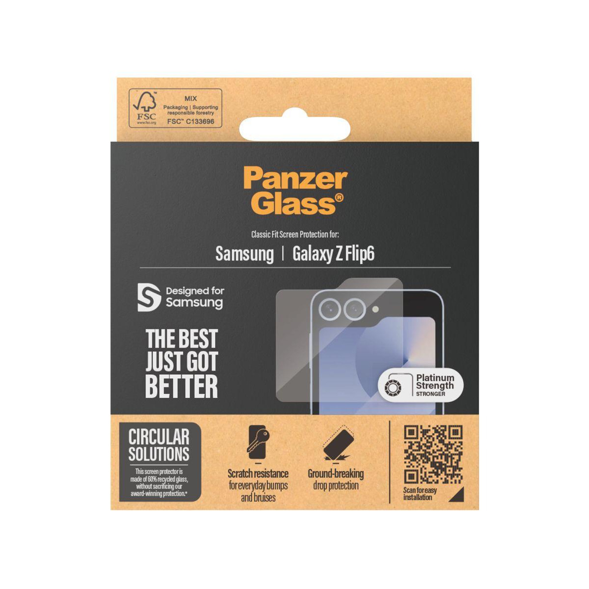 Voir la diapositive 3 : PANZERGLASS Protège écran Samsung Z Flip6 protège écran Classic