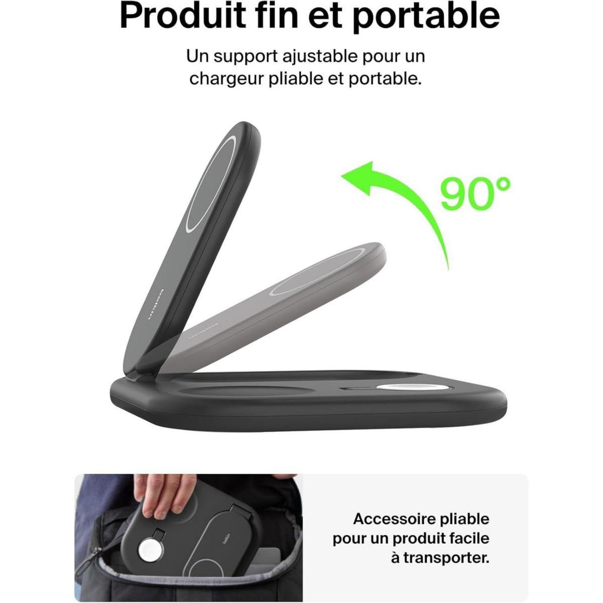 Voir la diapositive 4 : Belkin Chargeur induction qi2 15w 3en1 noir