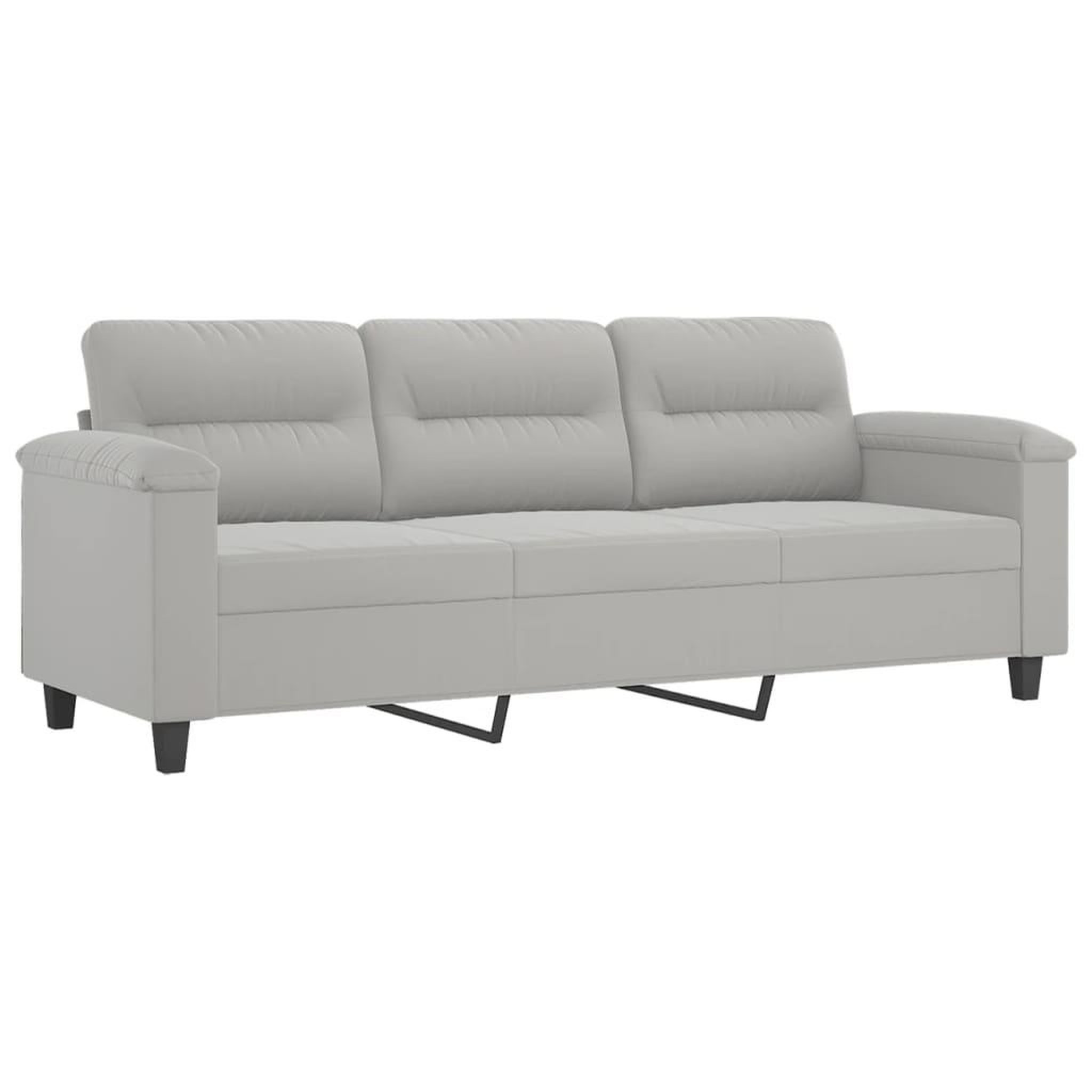 Voir la diapositive 5 : VIDAXL Ensemble de canapes 3 pcs coussins gris clair tissu microfibre