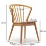 Voir la diapositive 6 : VS VENTA-STOCK Pack 2 chaises Mura, Couleur Chêne, Bois Massif, 55 cm x 58,5 cm x 84 cm