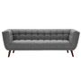 Voir la diapositive 1 : Rendez vous déco Canapé 3 places capitonné en tissu gris - Carmen