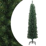 VIDAXL Sapin de Noël artificiel mince avec support vert 210 cm PVC