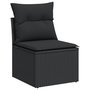 Voir la diapositive 4 : VIDAXL Salon de jardin 7 pcs avec coussins noir resine tressee