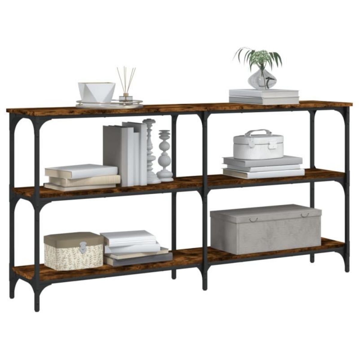 VIDAXL Table console chêne fumé 150x29x75 cm bois d ingénierie