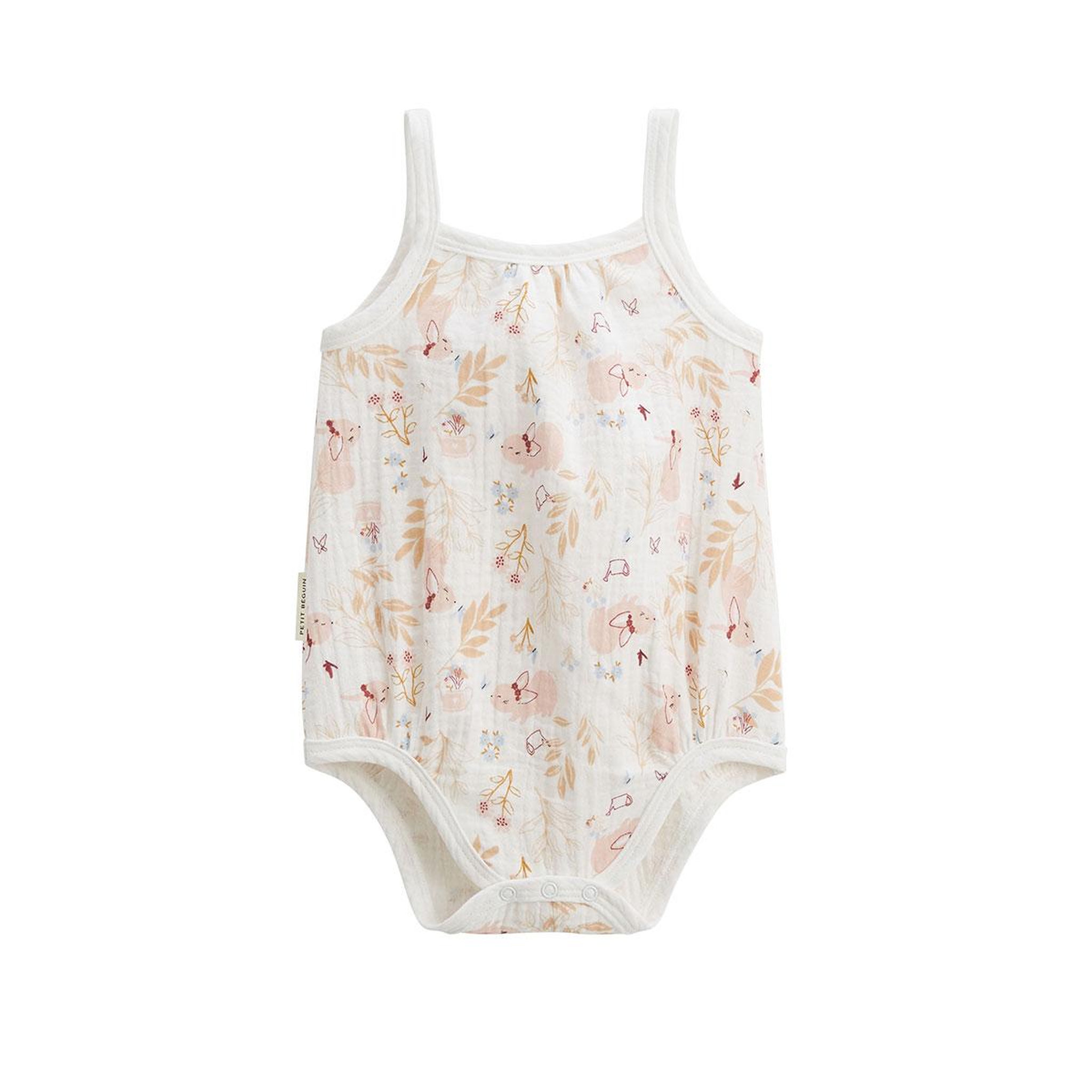 Voir la diapositive 5 : Petit Béguin Lot de 2 barboteuses bloomer bébé en gaze de coton praline