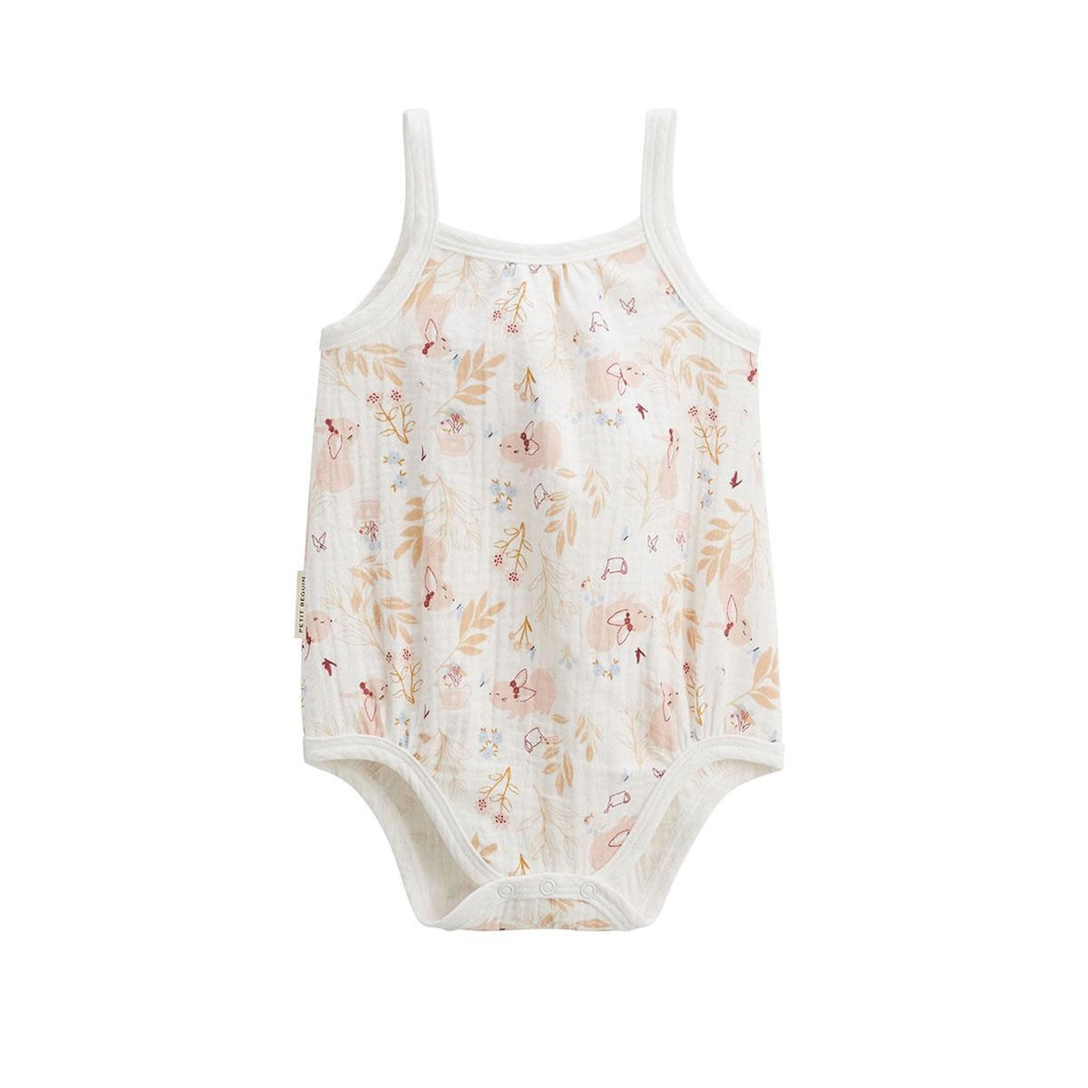 Petit Béguin Lot de 2 barboteuses bloomer bébé en gaze de coton Praline