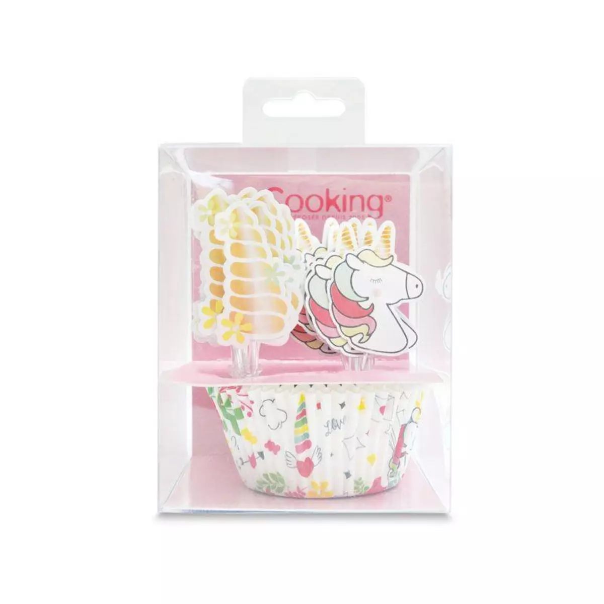SCRAPCOOKING 24 caissettes et 24 cake toppers licorne