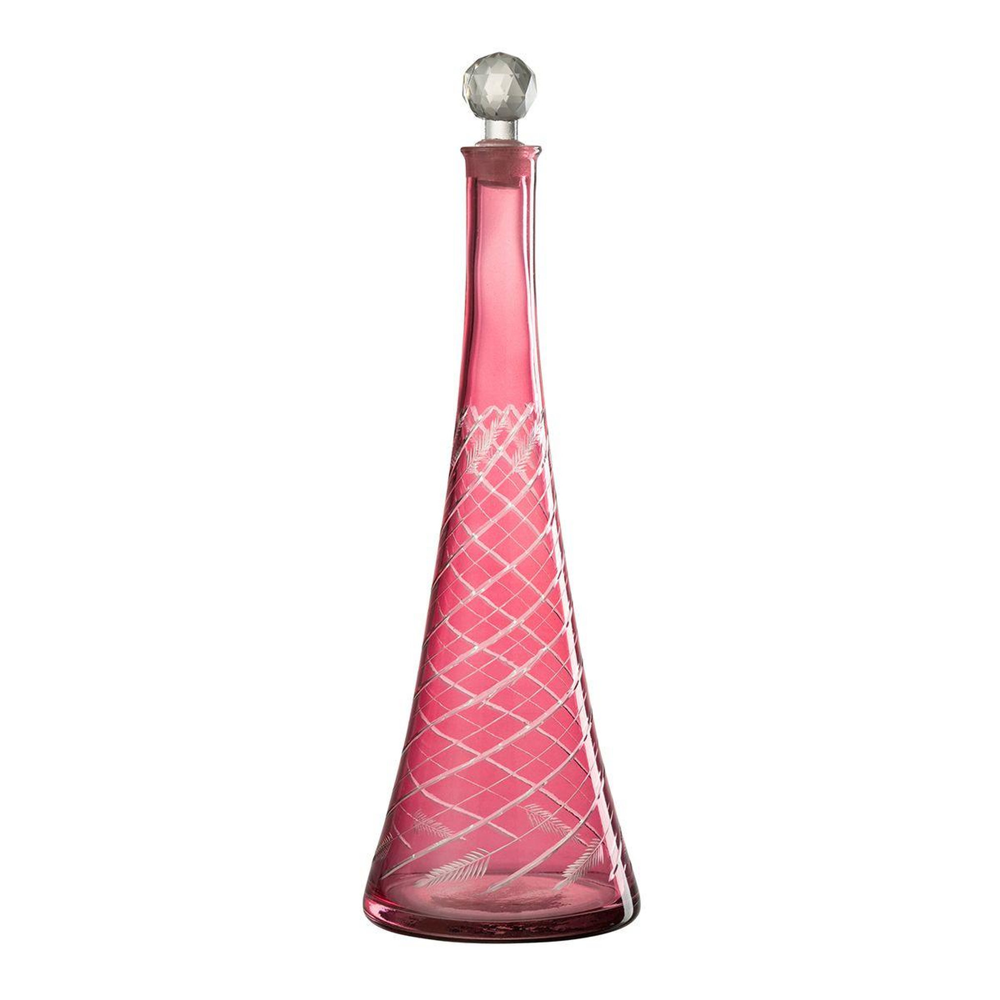J-LINE Carafe en verre tiges  anastasia  42cm rouge