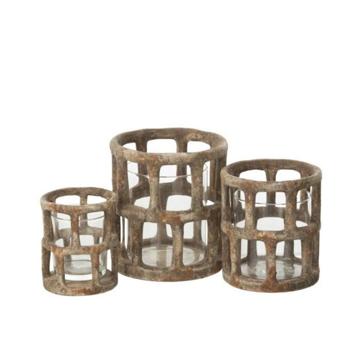 Paris Prix Photophore Antique en Résine  Creta  14cm Multicolore