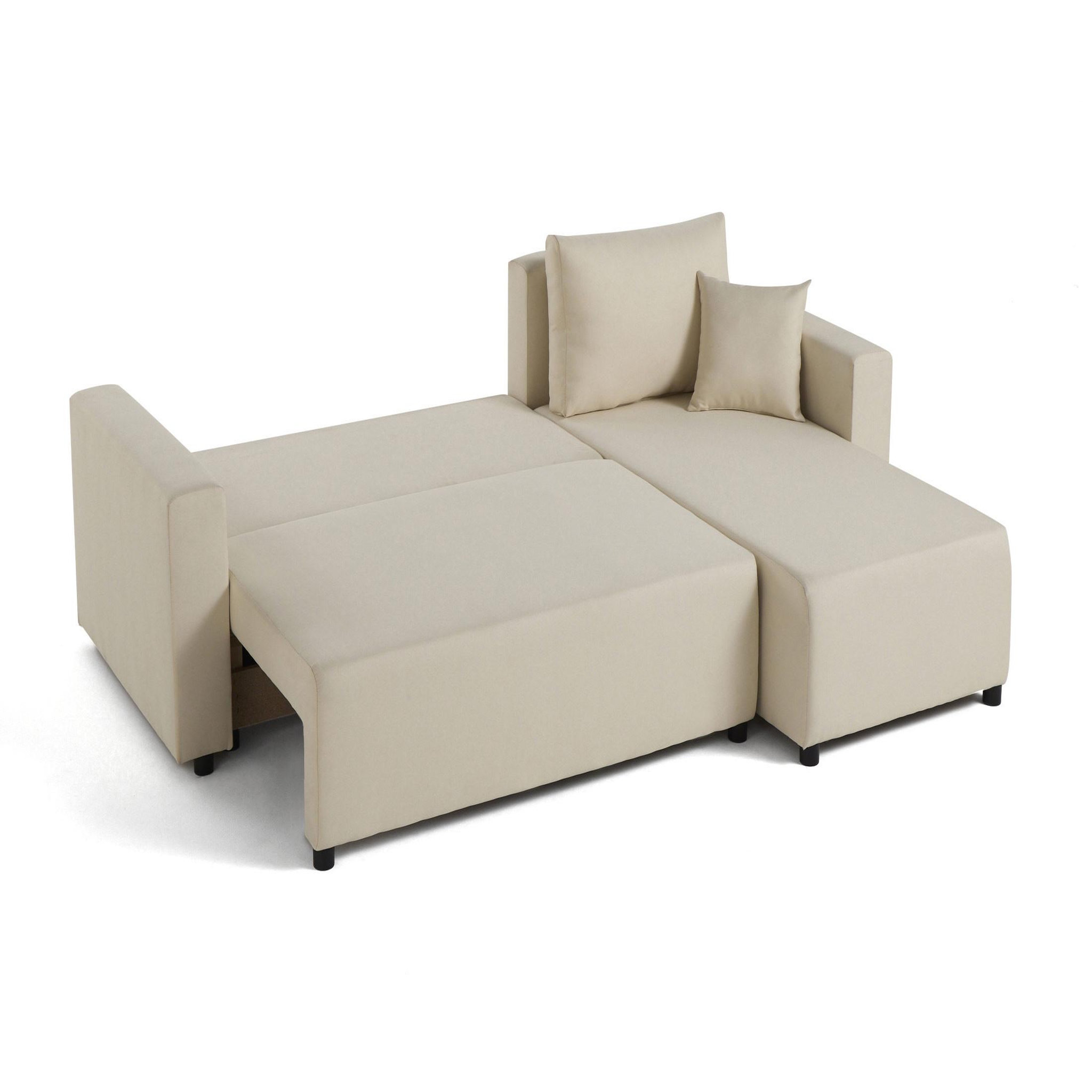 Voir la diapositive 2 : BEST MOBILIER Regala - canapé d'angle réversible - 4 places - convertible avec coffre - en tissu