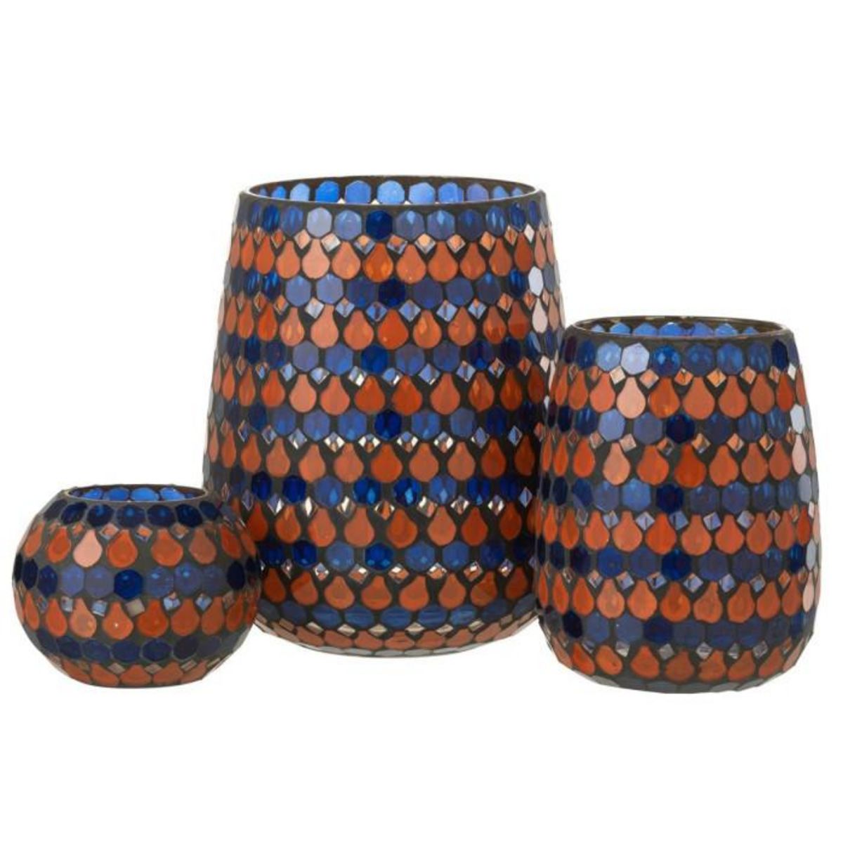 Paris Prix Photophore Design Goutte  African Desire  21cm Orange & Bleu