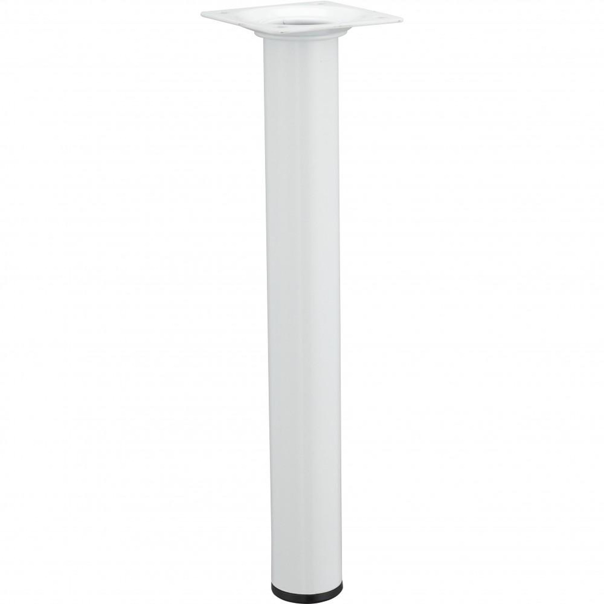 CENTRALE BRICO Pied table basse cylindrique HETTICH fixe acier époxy blanc
