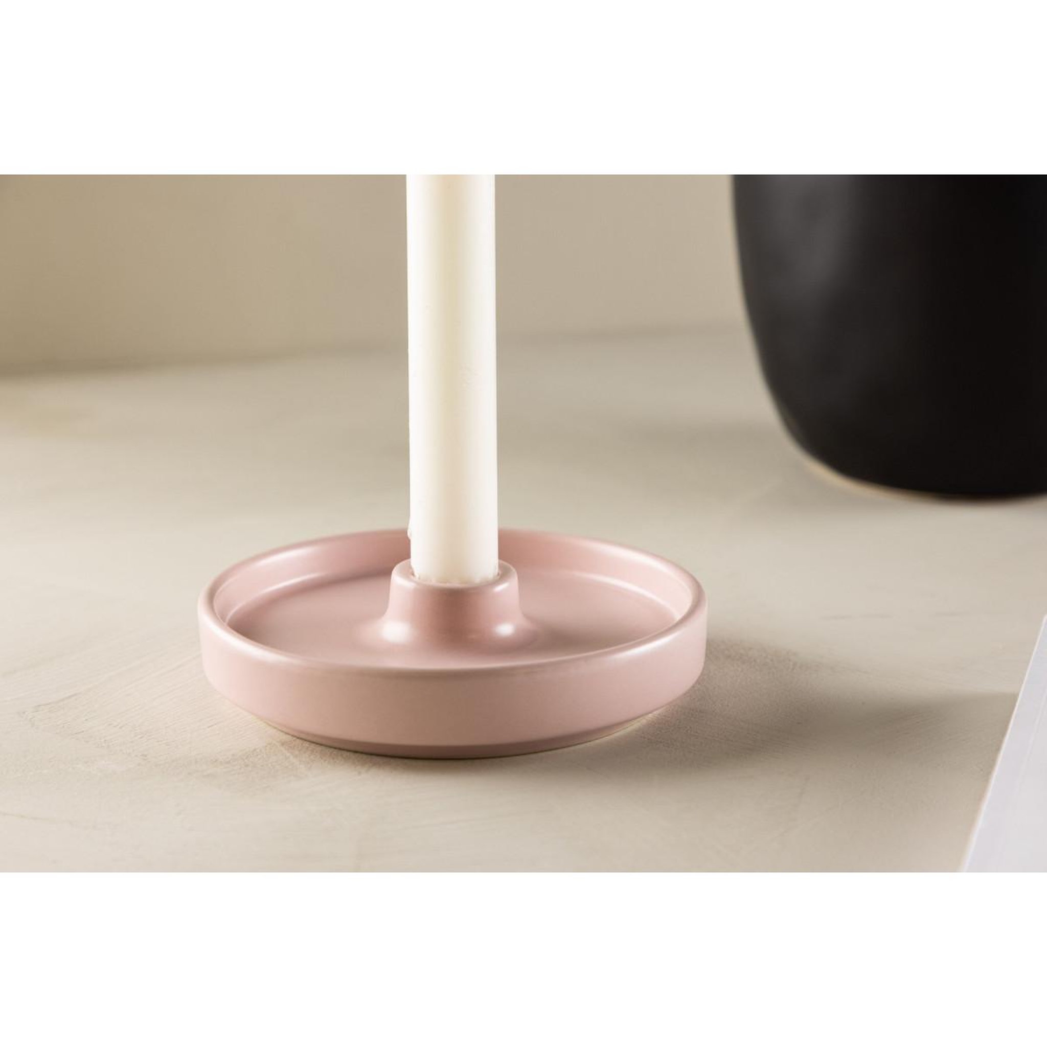 Voir la diapositive 3 : Paris Prix Bougeoir design en céramique  bette  13cm rose clair