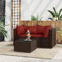 Voir la diapositive 1 : VIDAXL Salon de jardin 3 pcs avec coussins marron resine tressee