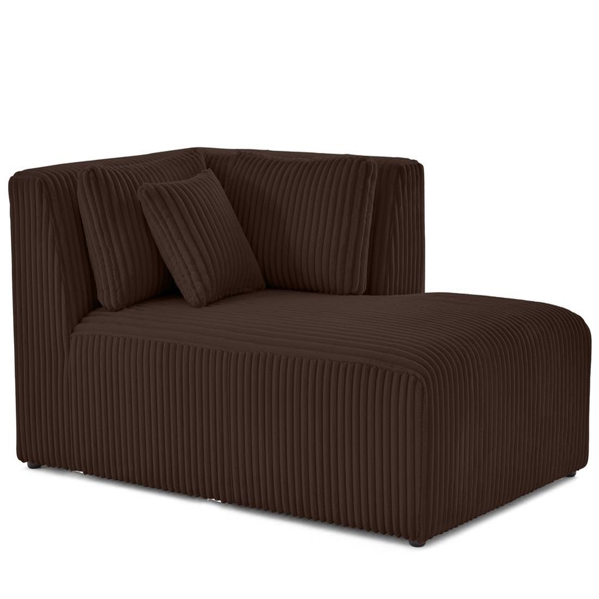 Voir la diapositive 1 : LISA DESIGN Victoire - module d'assise méridienne droit en velours côtelé grosses côtes