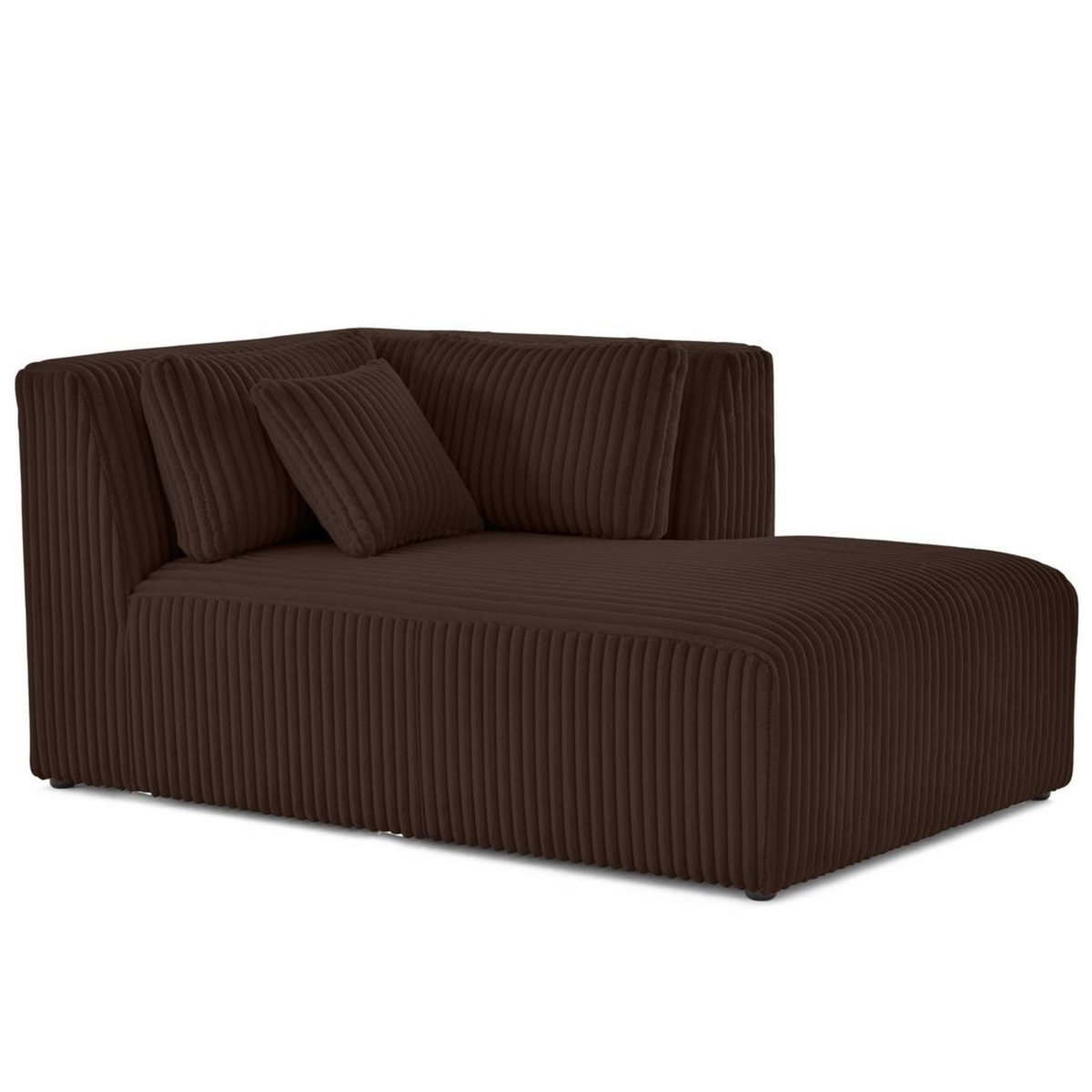 LISA DESIGN Victoire - module d'assise méridienne droit en velours côtelé grosses côtes