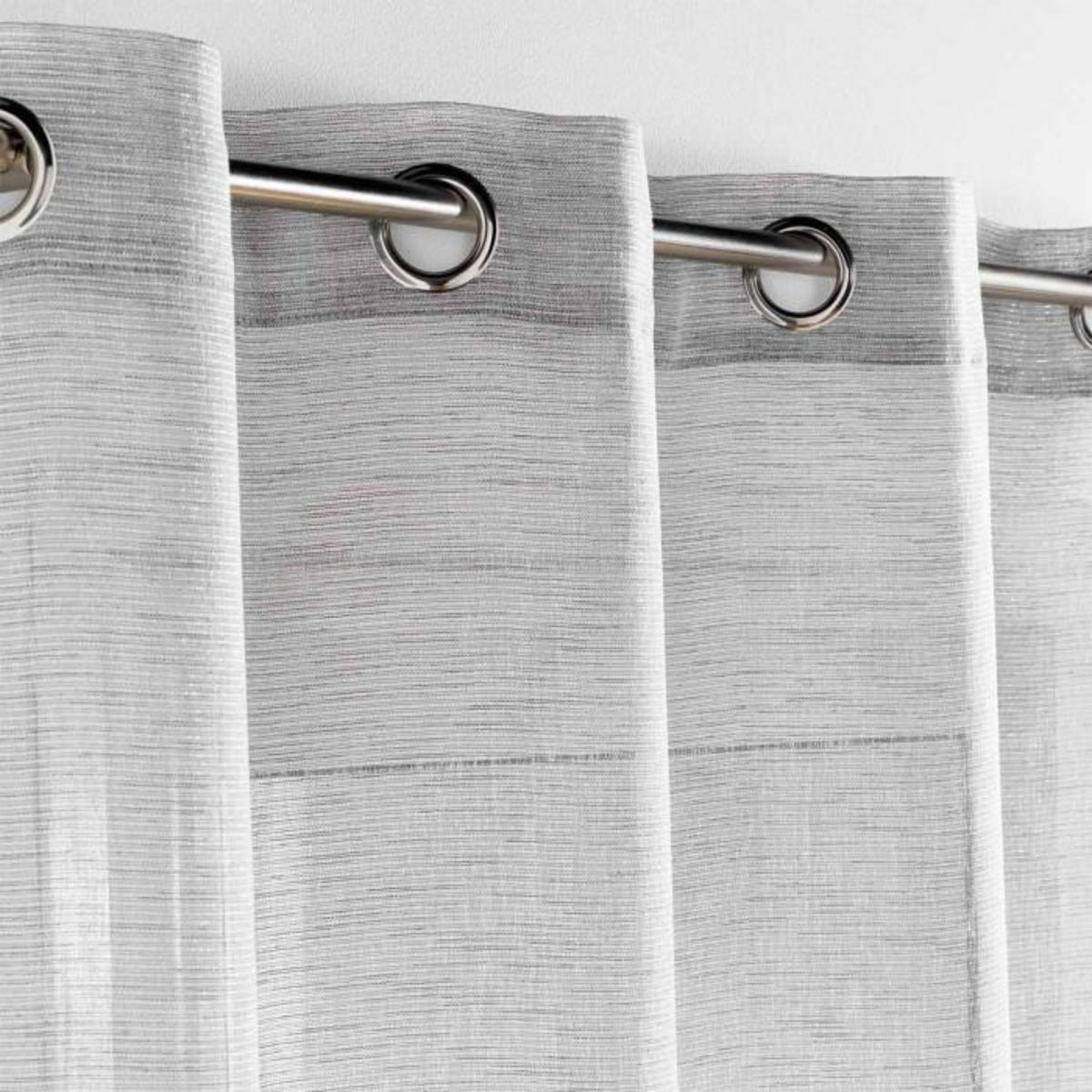 Paris Prix Rideau Voilage à Œillets  Sunline  140x280cm Gris & Argent