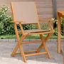 Voir la diapositive 1 : VIDAXL Chaises de jardin lot de 2 taupe bois d'acacia massif et tissu