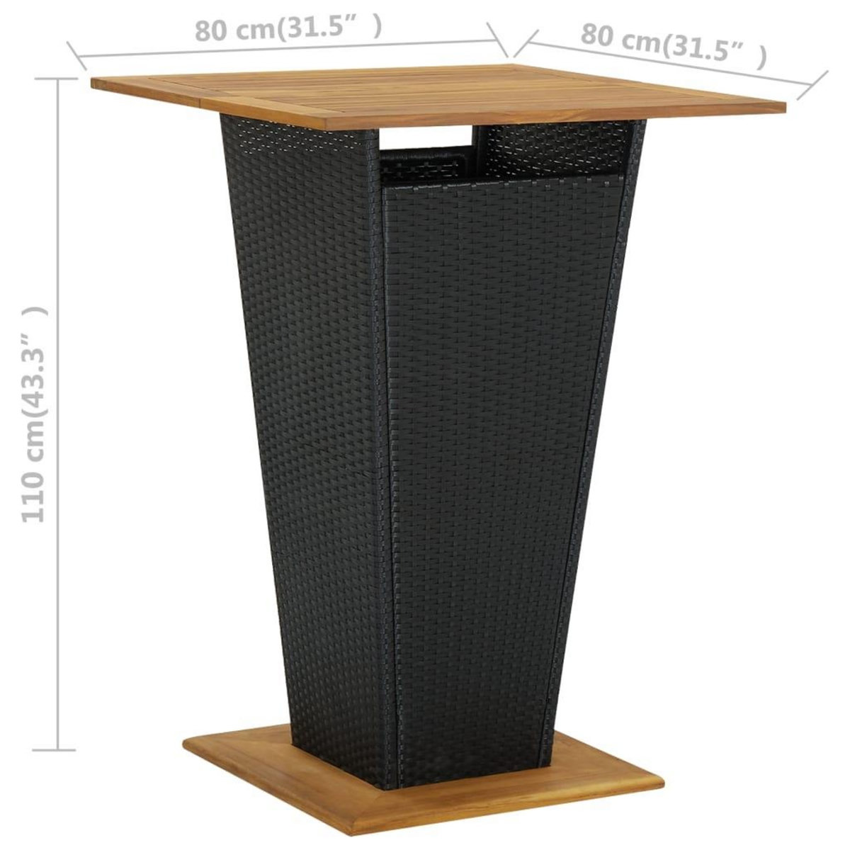VIDAXL Ensemble de bar de jardin 5 pcs et coussins Resine tressee Noir