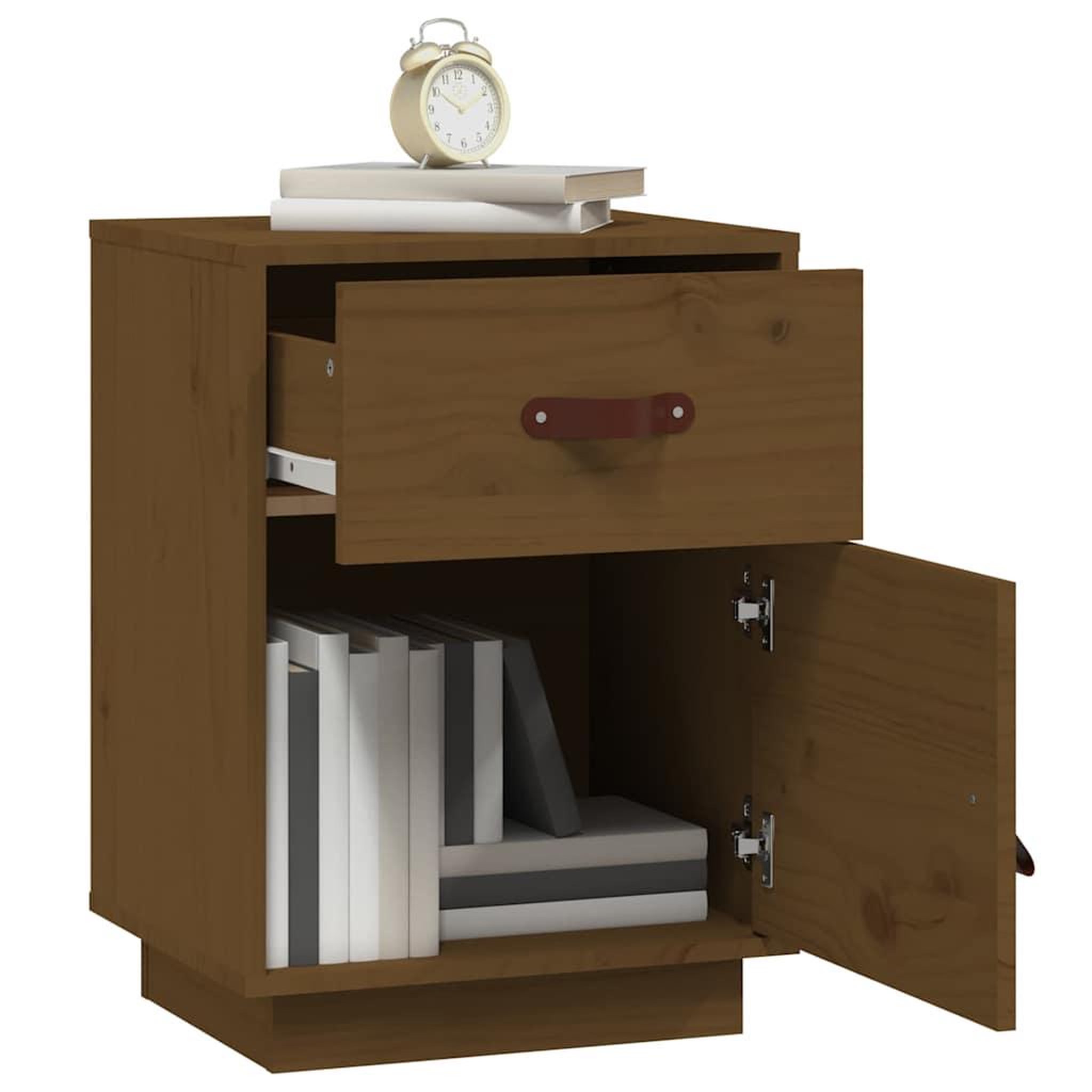 Voir la diapositive 4 : VIDAXL Table de chevet Marron miel 40x34x55 cm Bois de pin solide